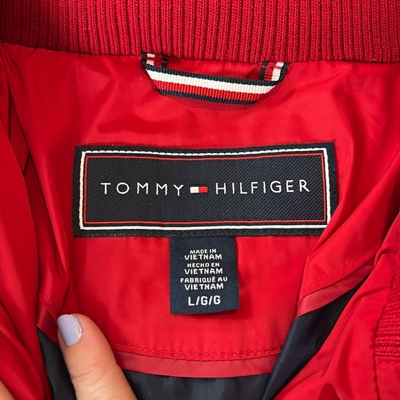 Tommy Hilfiger Chevron Faux-Fur Trim Hooded Puffer Coat NWOT - Picture 13 of 17
